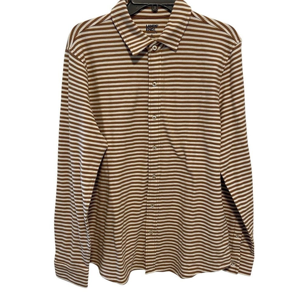 Lands' End Men's Button Down Shirt Size Medium Traiditional Fit Stripped